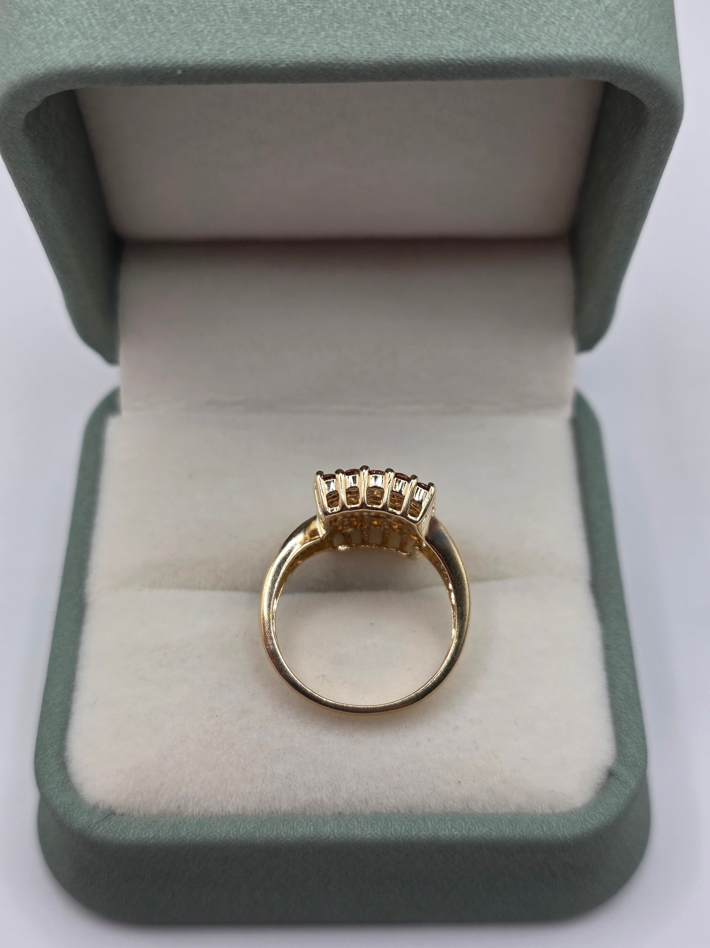 9ct gold orange tourmaline ring