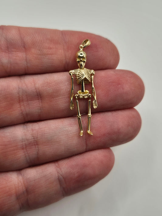 9ct gold skeleton pendant